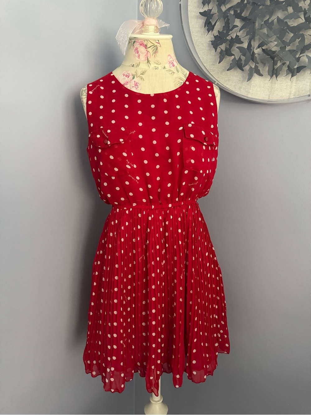 Vintage Candie’s Red and White Polka Dot Mini Dress